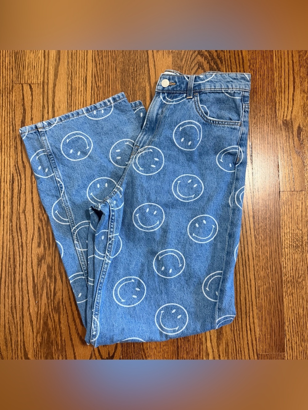 H&M Smiley Barrel Leg Blue Denim Jeans Size 6